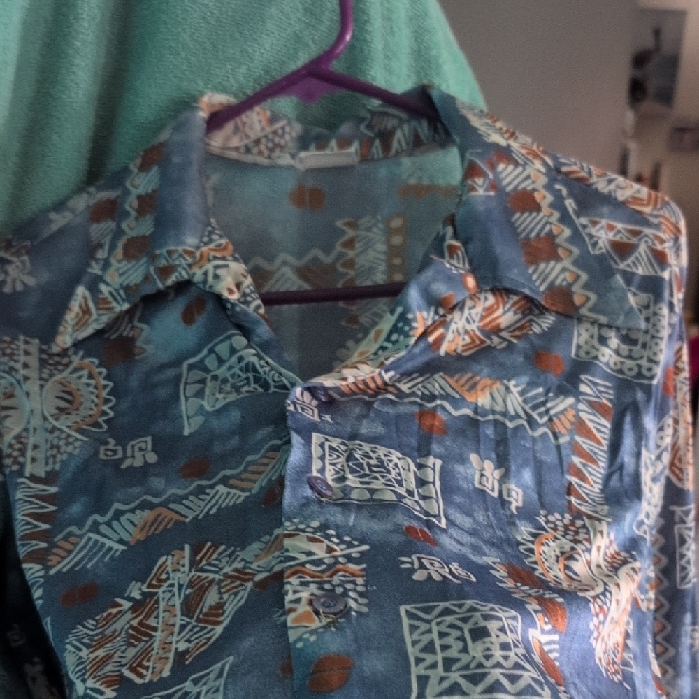 Plastic Collared VTG To Keep In PlaceFun Print Short-Sleeve Men's  1970